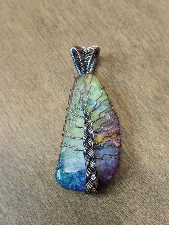 Jewelry - Multicolor Rainbow Crystal Tree of Life Pendant Necklace